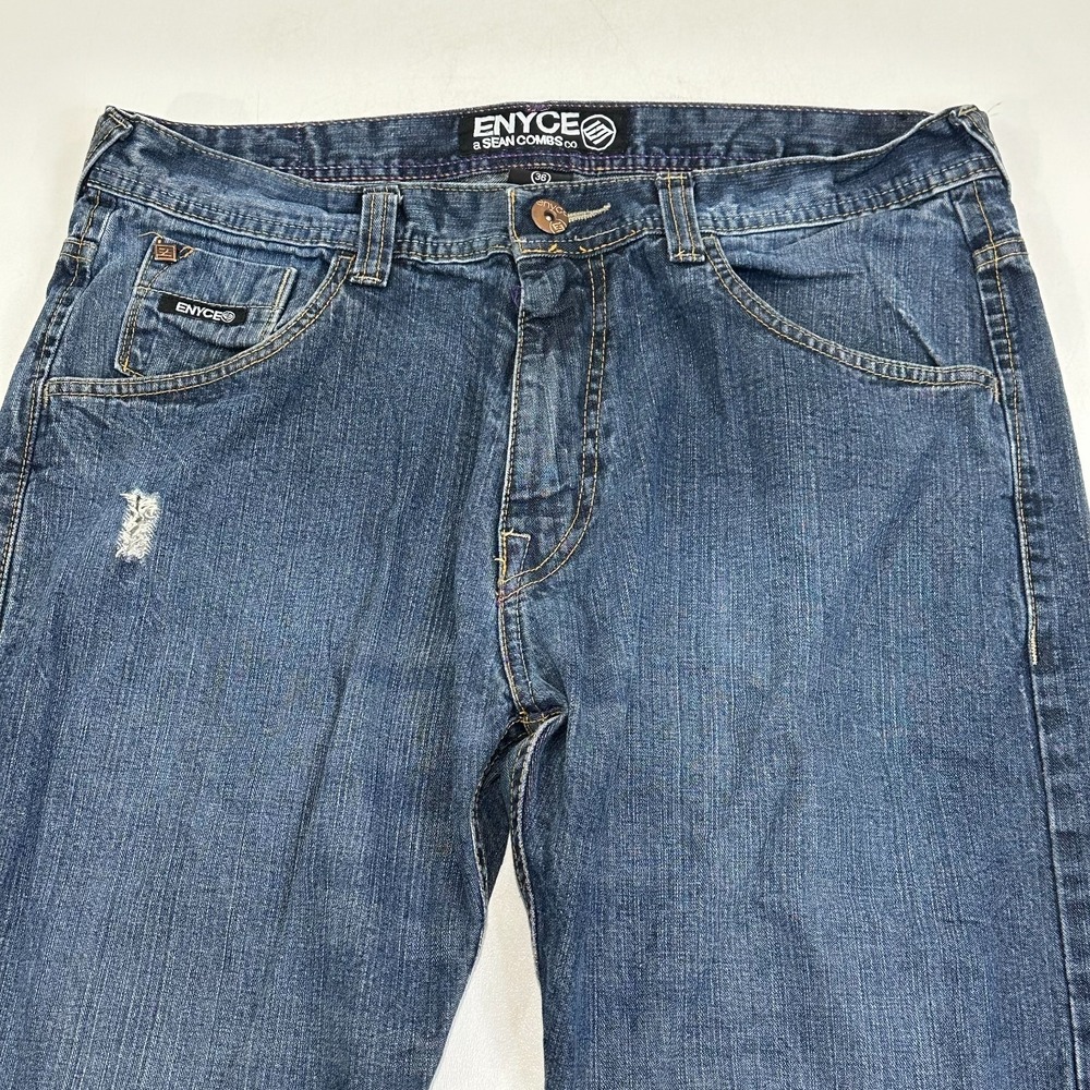 Enyce‎ Vintage Y2K Mens Blue Denim Jeans Baggy Streetwear Hip Hop Skate Pants 36